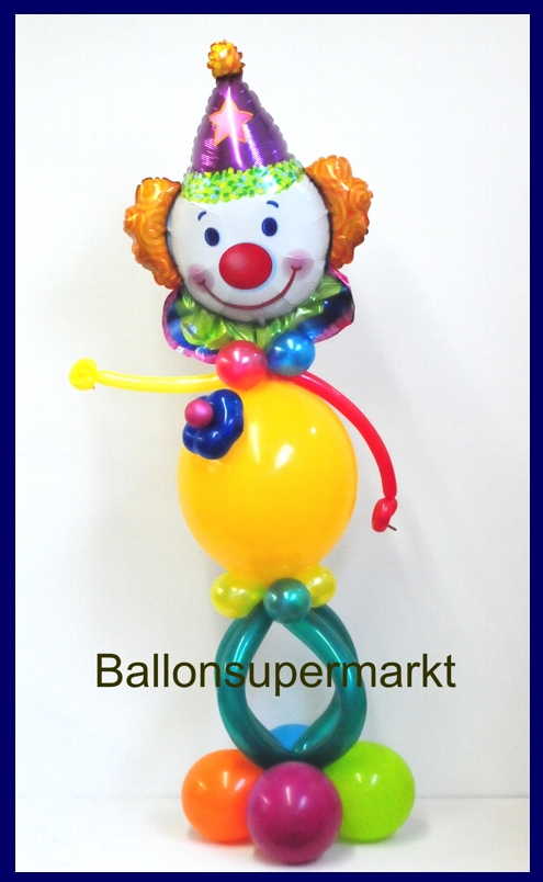 Clown, Luftballons, Ballondeko zu Karneval und Fasching