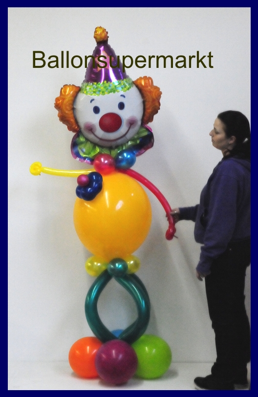 Clown aus Luftballons zu Fasching und Karneval, Ballondeko