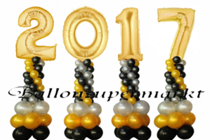 Ballondekoration Silvester Jahreszahlen 2016