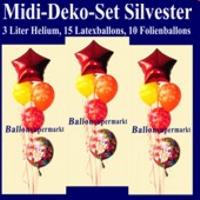 silvesterdeko, silvesterballons, ballondeko-silvester mit helium